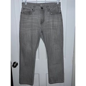 Gap Mens Straight Fit Light Grey Denim Jeans Size 34W 29L